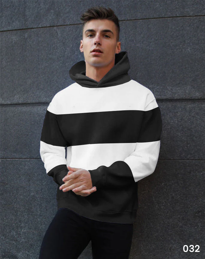 Oversize Striped Hoodie B&W - 40% Off