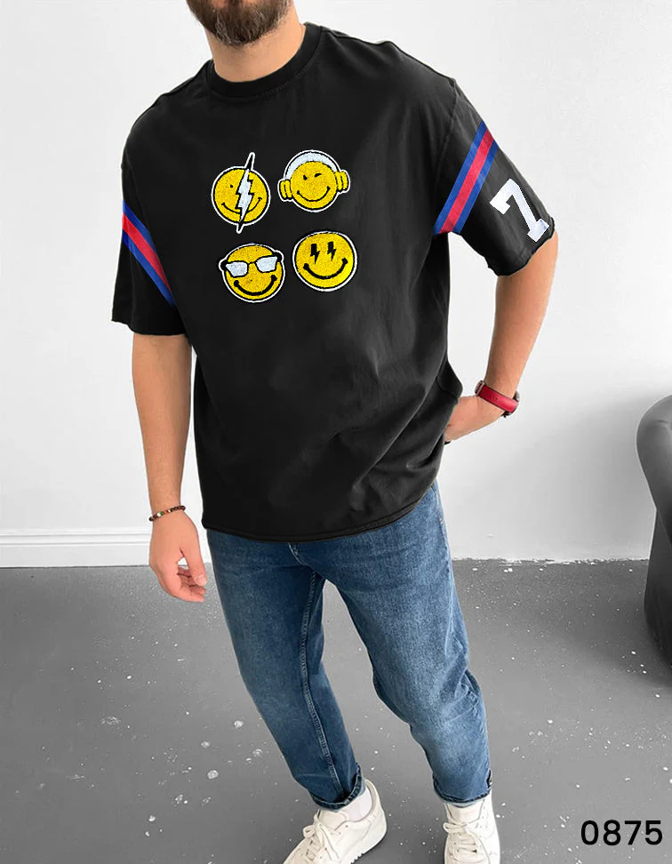 Emoji Oversize T-Shirt Black - 50% Off