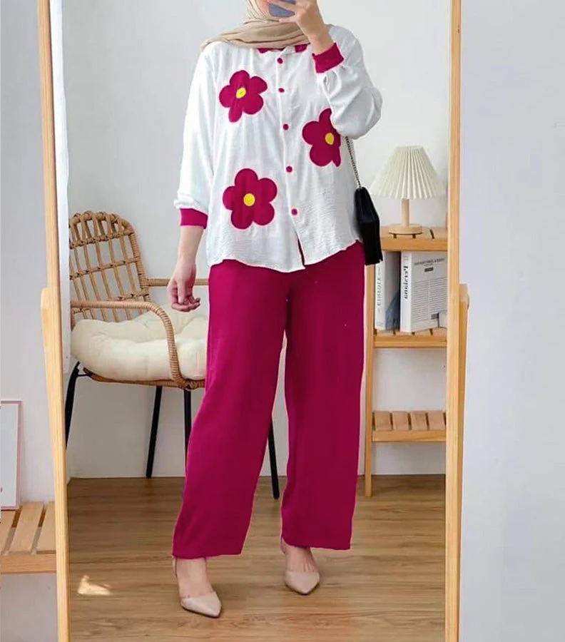 Flower Quarter Sleeved Set - 70% Off - Image 5