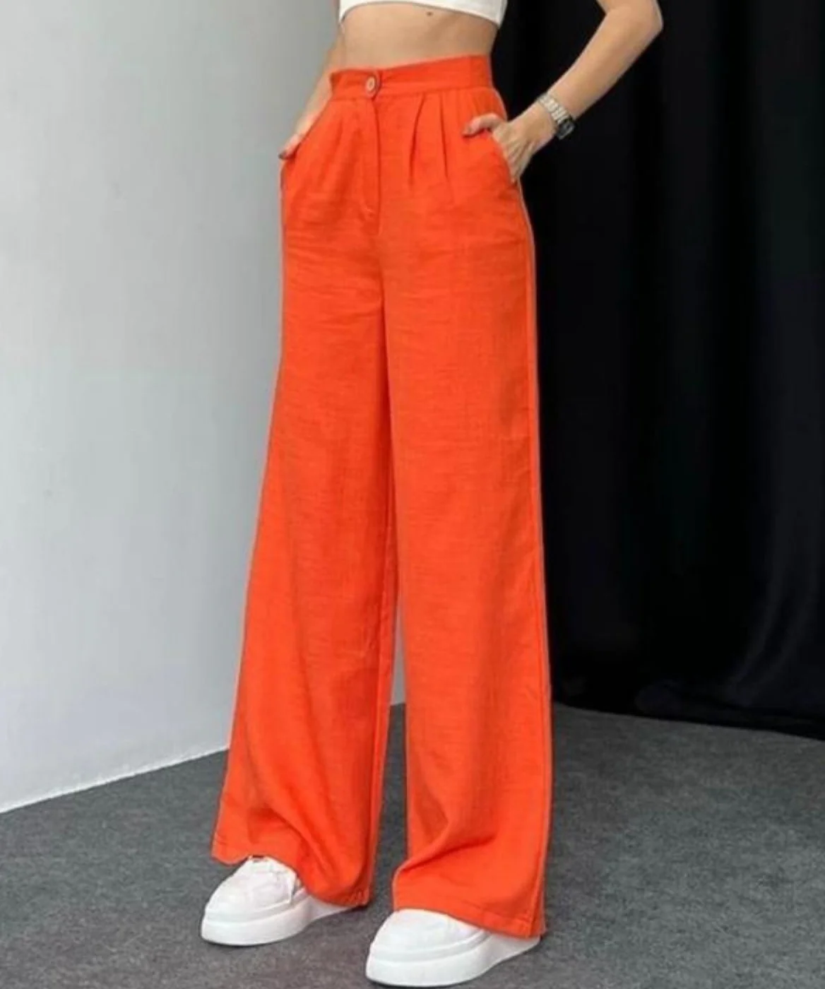 High Waist Palazzo - Linen - Image 3