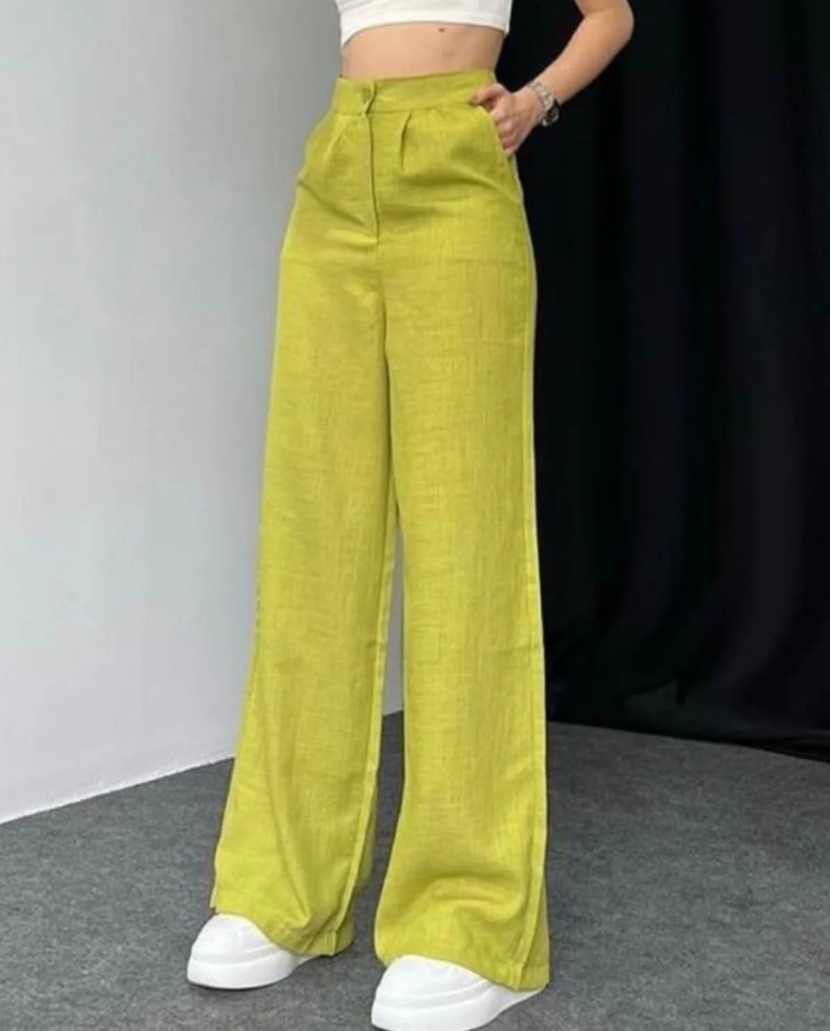 High Waist Palazzo - Linen - Image 4