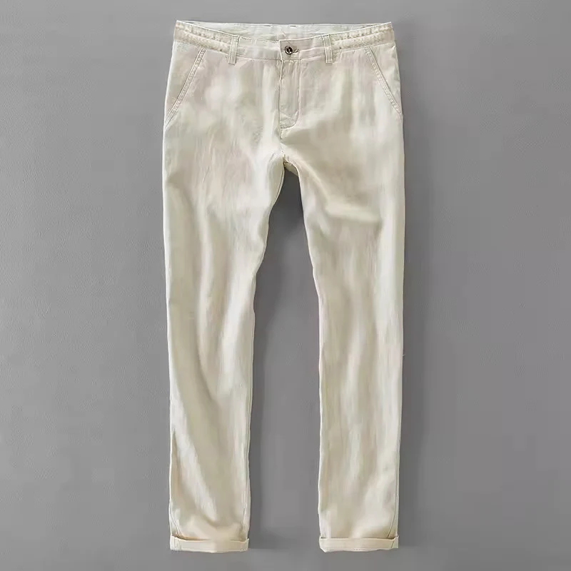 Men Loose Fit Pants - Italian Linen - Image 2