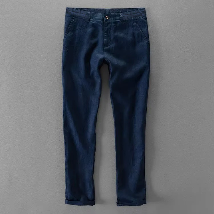Men Loose Fit Pants - Italian Linen - Image 4
