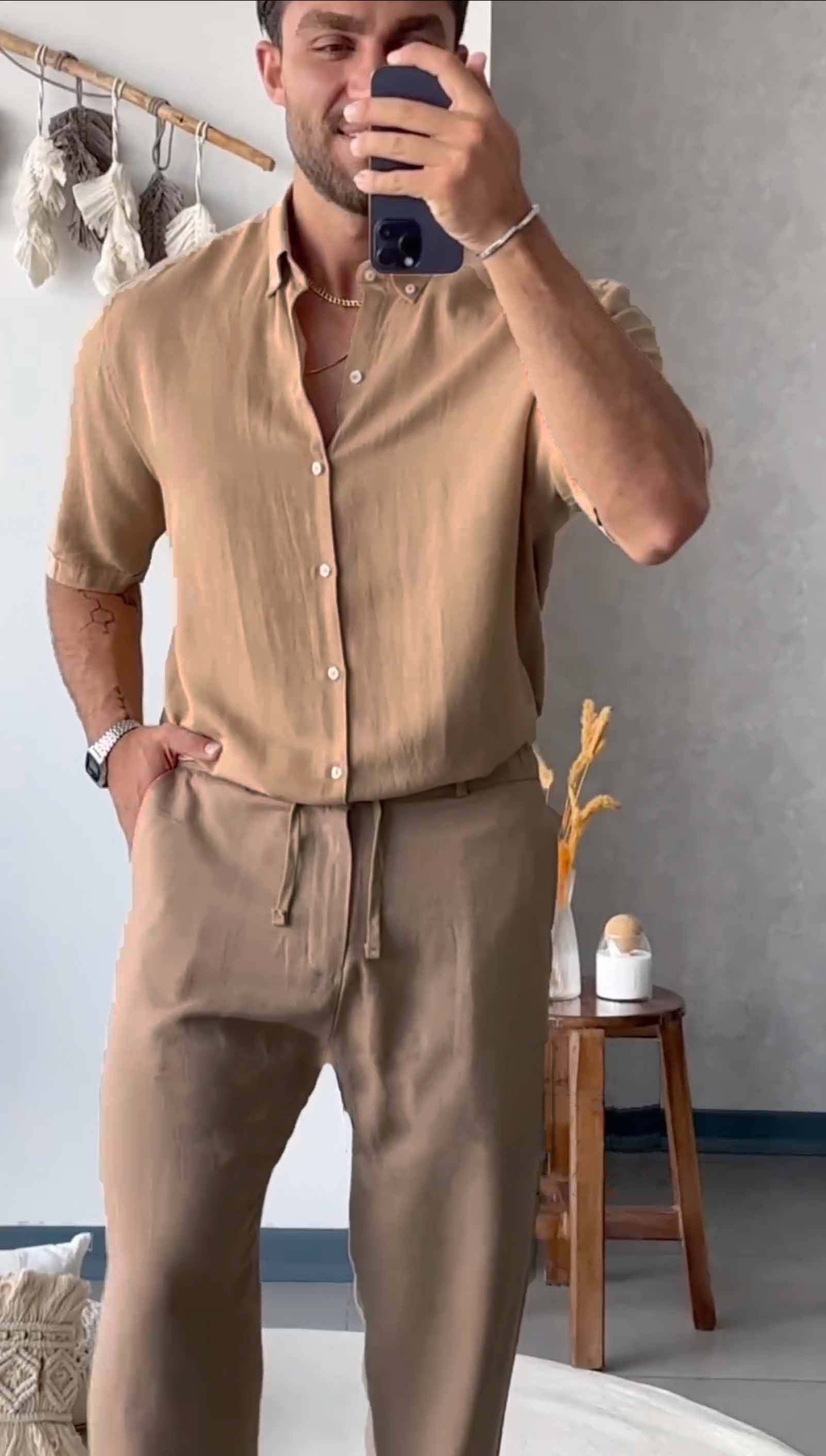 Men's Linen Sets - British Collar - Image 2