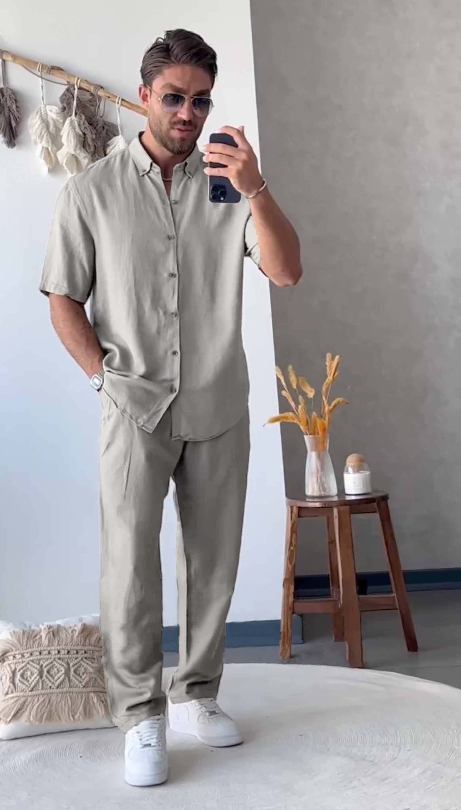 Men's Linen Sets - British Collar - Image 3