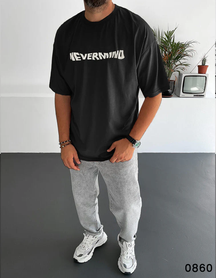 Nevermind T-Shirt Black - Oversize - Image 2