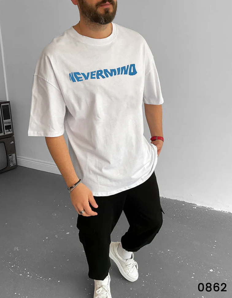 Nevermind T-Shirt White - Oversize - Image 2