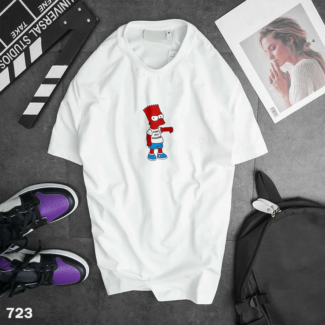 Simpson At Work T-Shirt White - Slim Fit