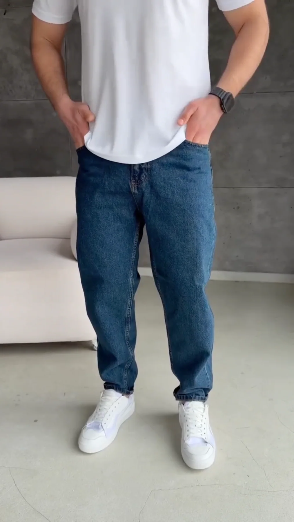 Slim Cropped Fit Jeans - Vintage Wash - Image 5