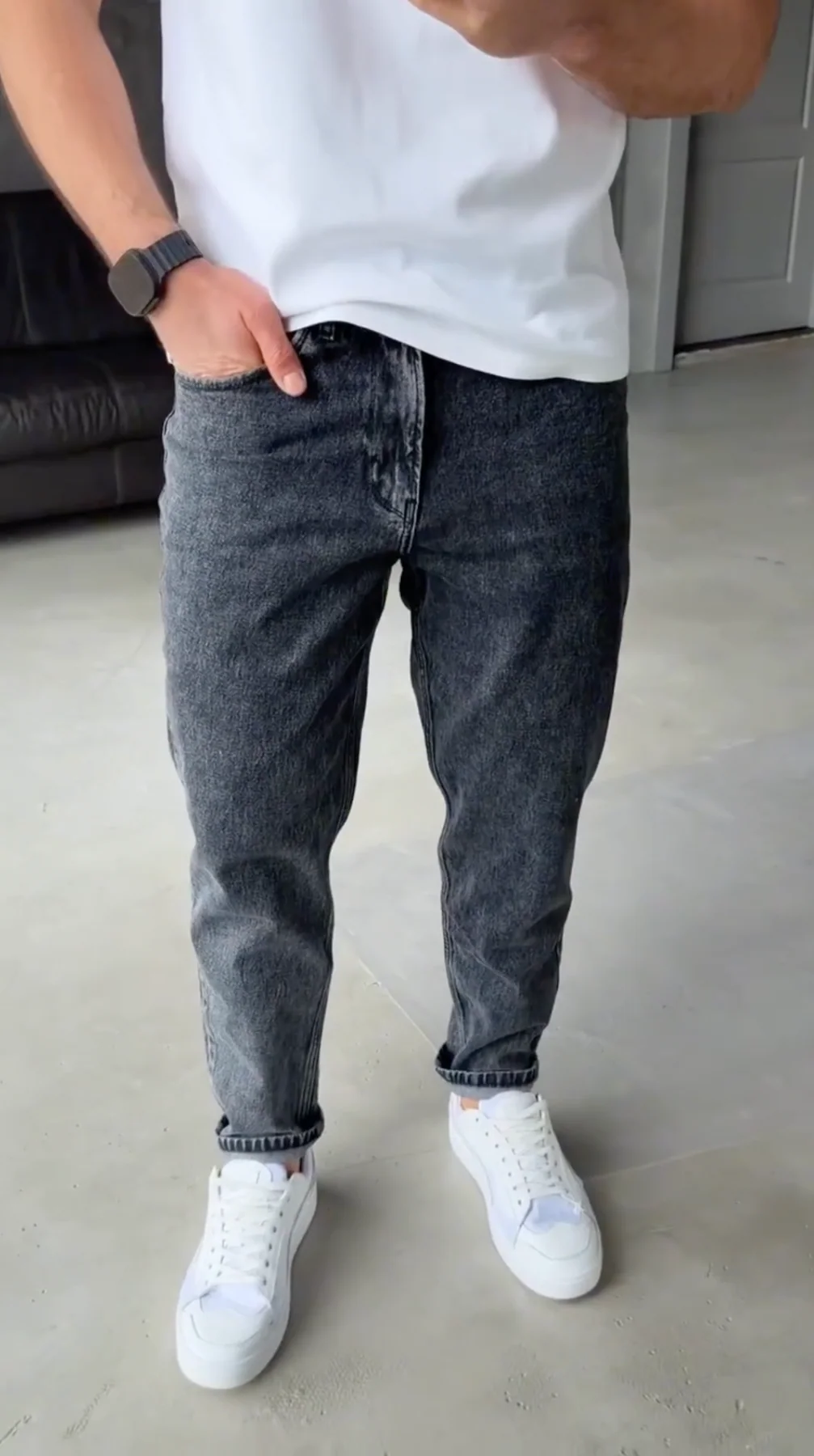 Slim Cropped Fit Jeans - Vintage Wash - Image 7