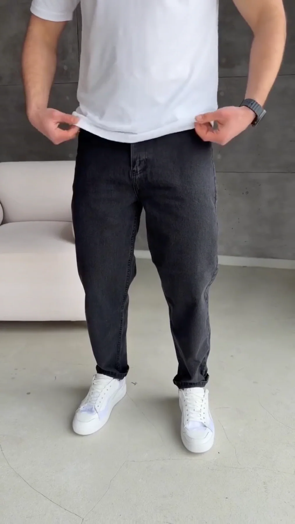 Slim Cropped Fit Jeans - Vintage Wash - Image 8