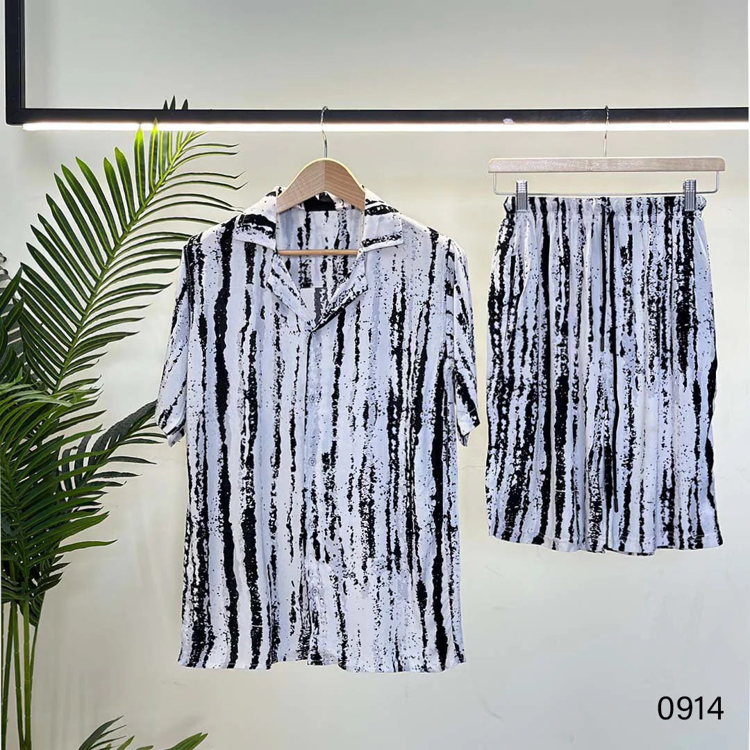 Smoke Striped Print Huawei Set - 0914