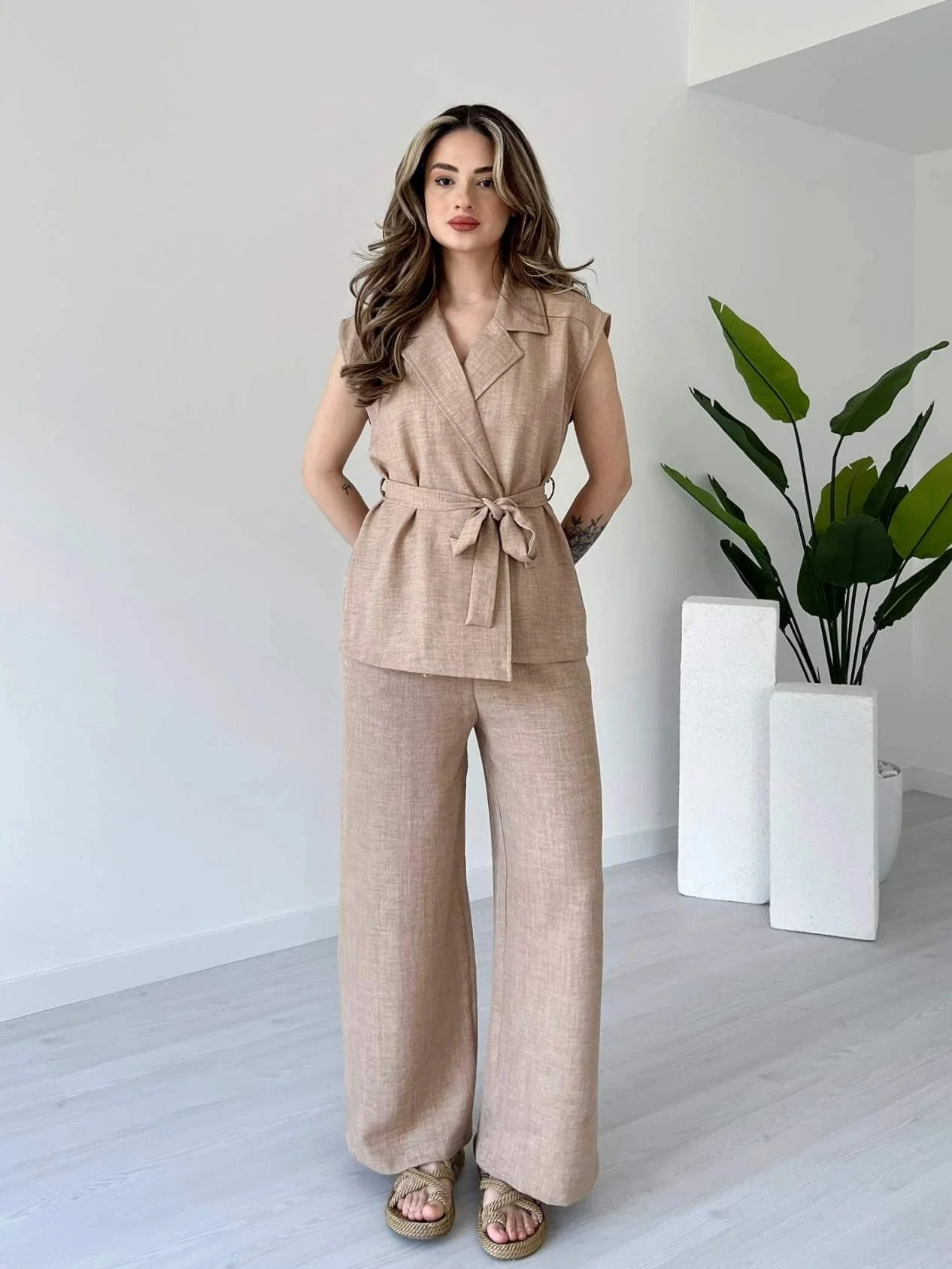 Tied Vest & Pant Set - Image 2
