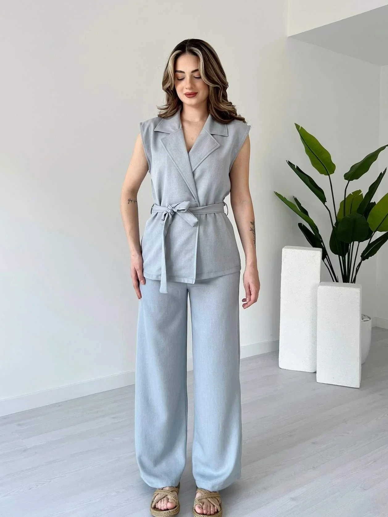 Tied Vest & Pant Set - Image 3