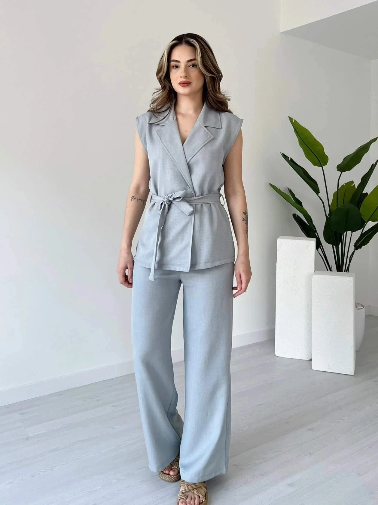 Tied Vest & Pant Set - Image 4