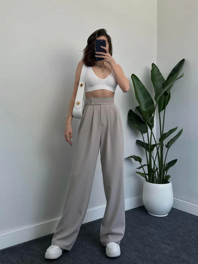 Velcro Closure Palazzo Trousers - 50% Off - Image 11
