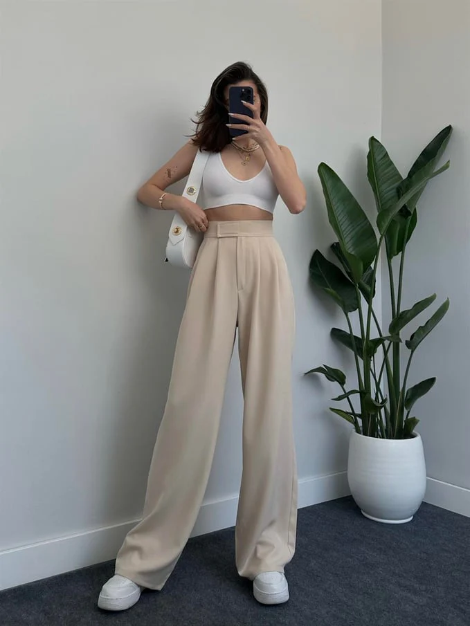 Velcro Closure Palazzo Trousers - 50% Off - Image 6