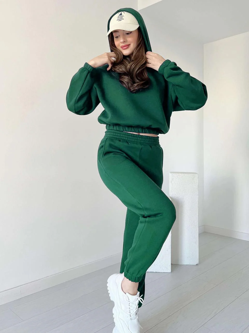 Women Cropped Hoodie Set - 60% Off - Image 12