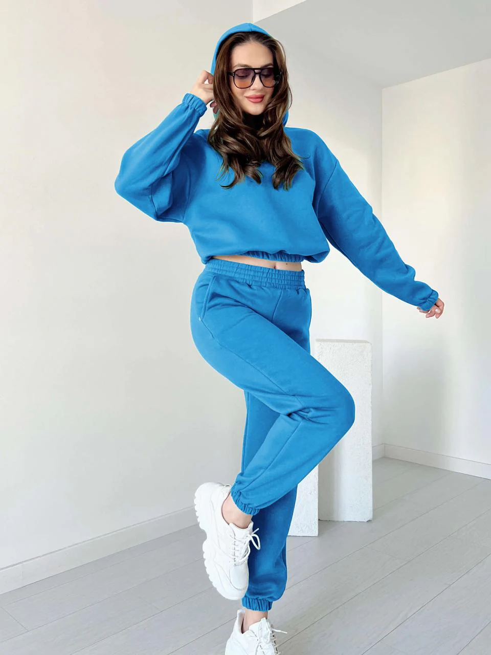 Women Cropped Hoodie Set - 60% Off - Image 2