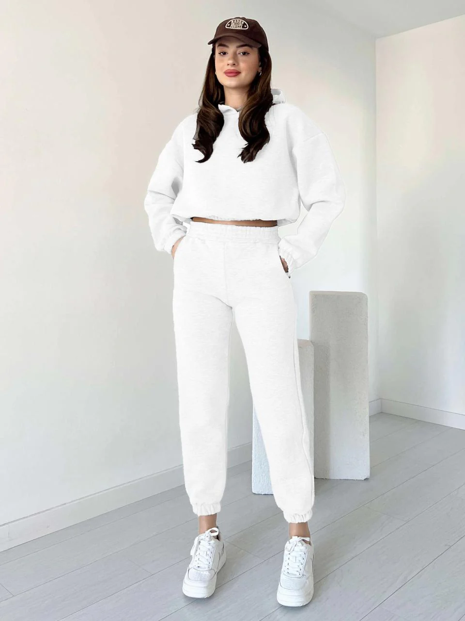 Women Cropped Hoodie Set - 60% Off - Image 3