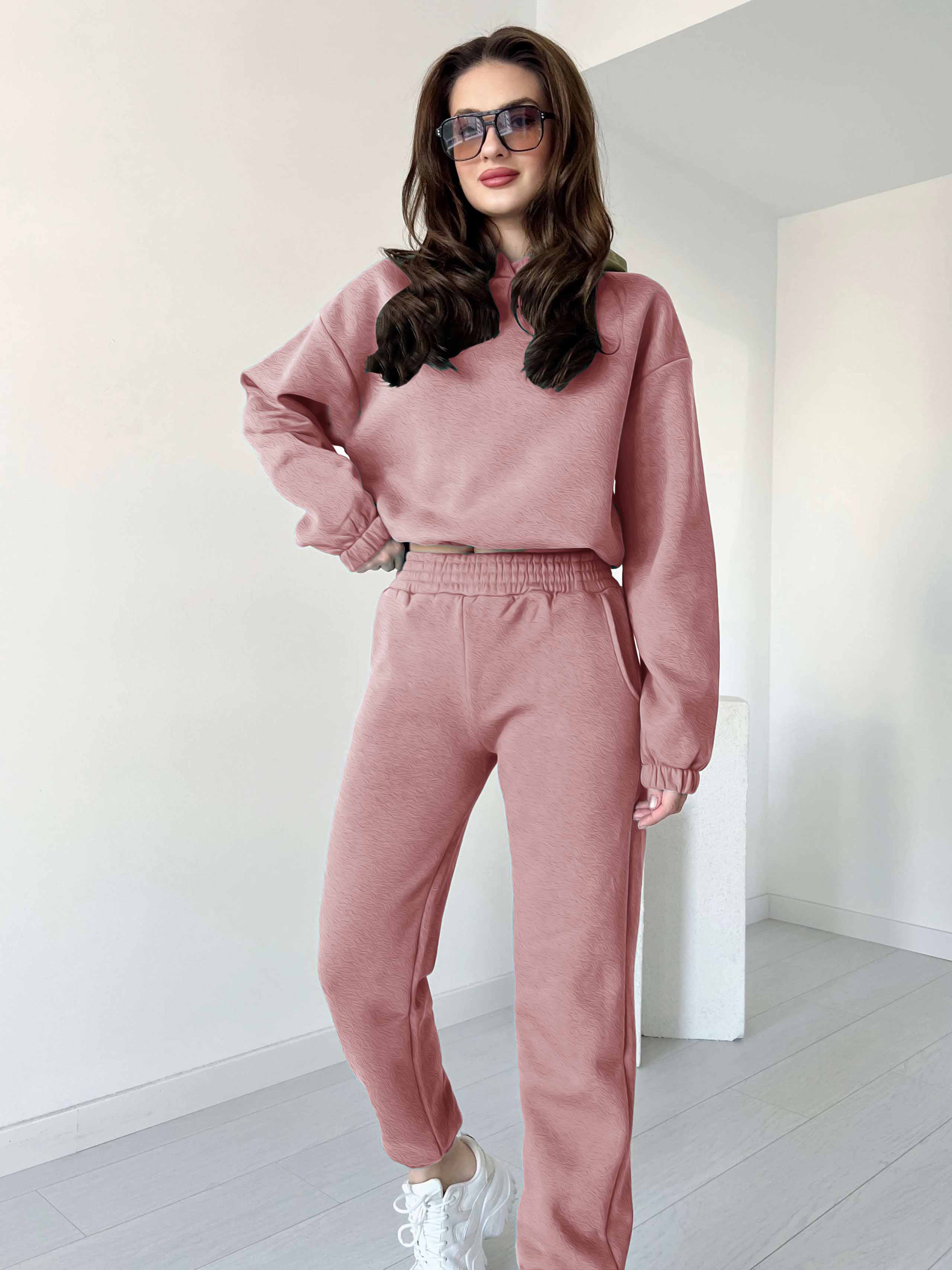 Women Cropped Hoodie Set - 60% Off - Image 9